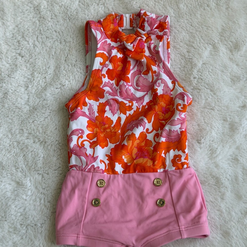 Janie and Jack Clementine Bloom One Piece Floral Swimsuit Size 12-18 Months - Picture 3 of 10